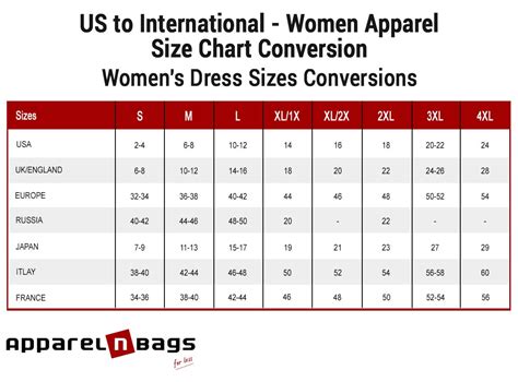 women's size 42 conversion chart